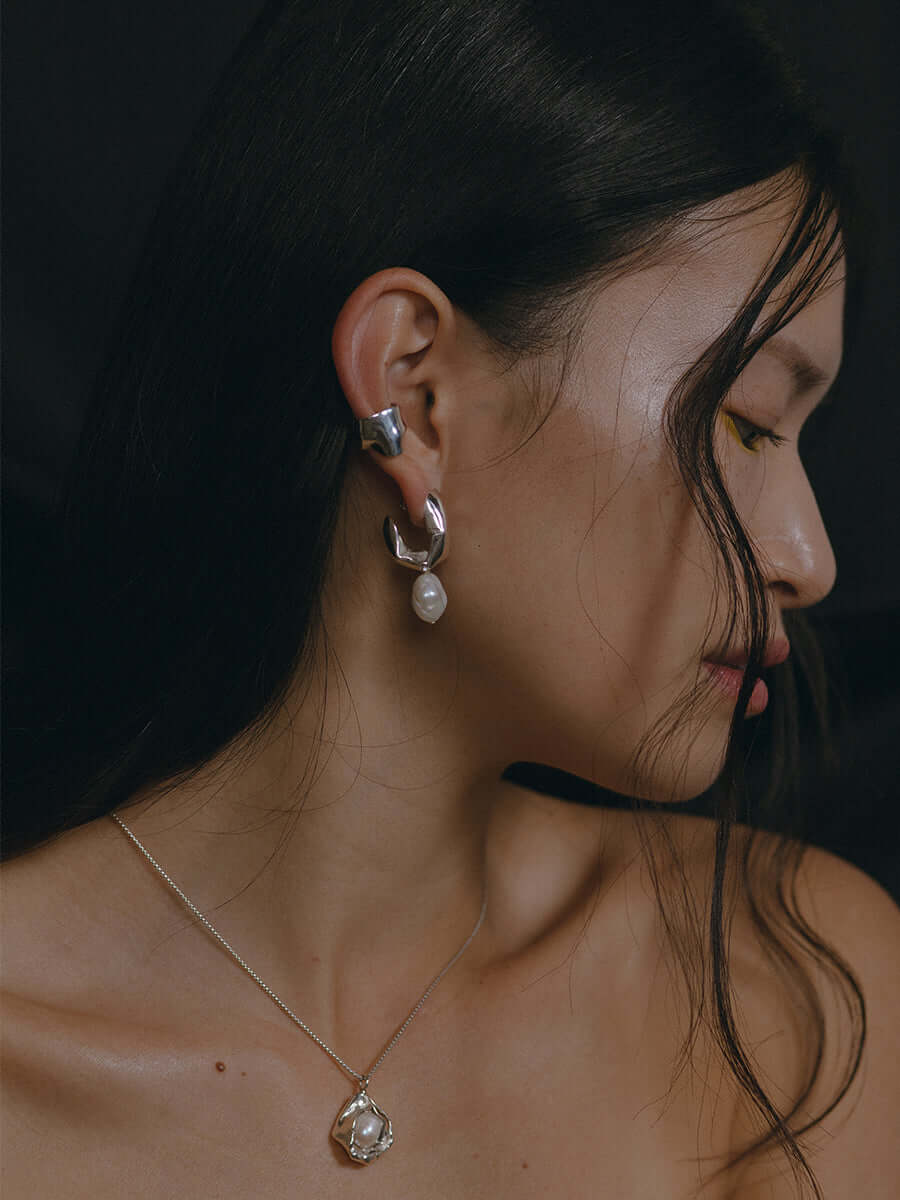 Faris Faris silver and pearl earrings