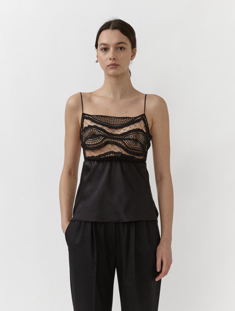 My Chameleon Christopher Esber Tropic Crochet Bias Cami