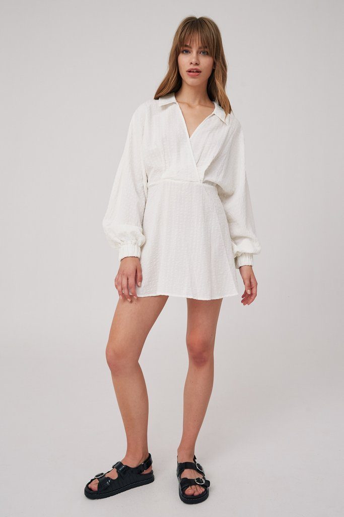 The Fifth Label Atlas Long Sleeve Dress in Ivory