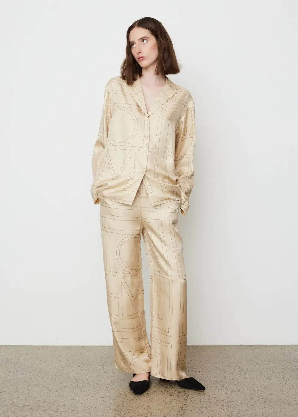 Toteme monogram silk pyjama top