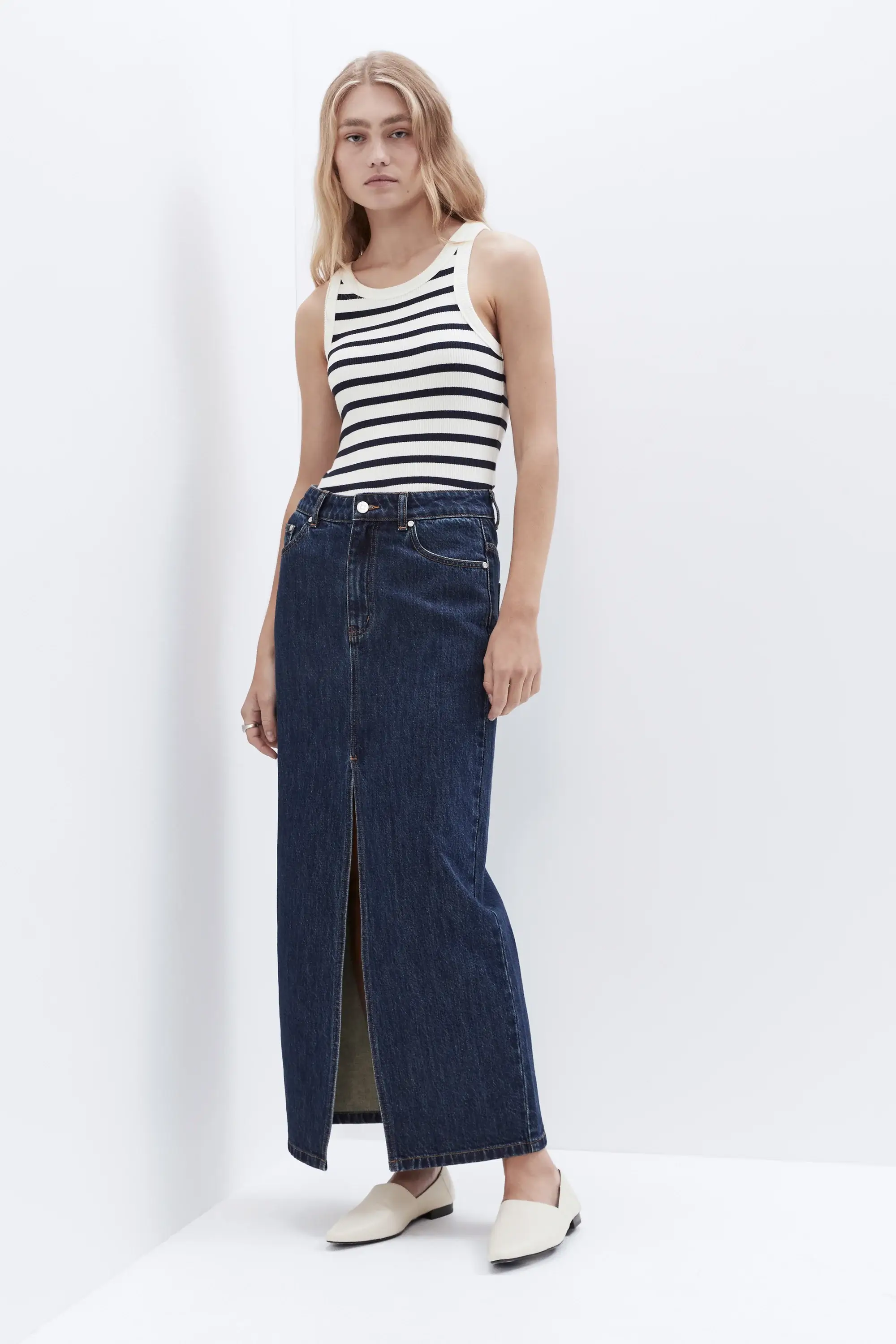 Unison maxi denim skirt