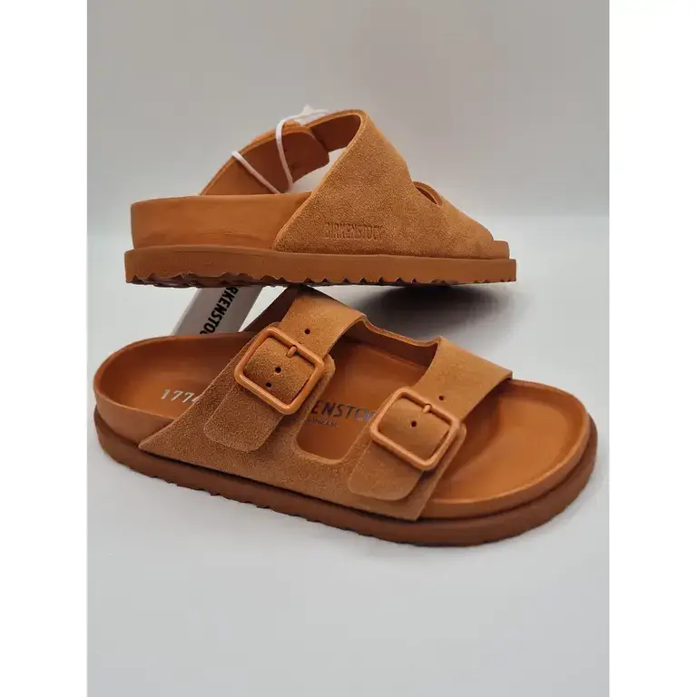 BIRKENSTOCK  Orange suede sandals