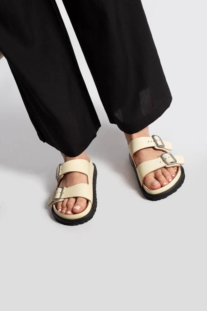 BIRKENSTOCK x Jil Sander cream sandals