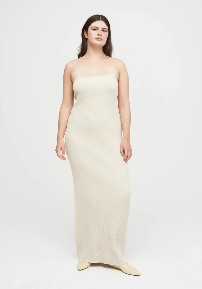 Aeron cream crinkle maxi dress