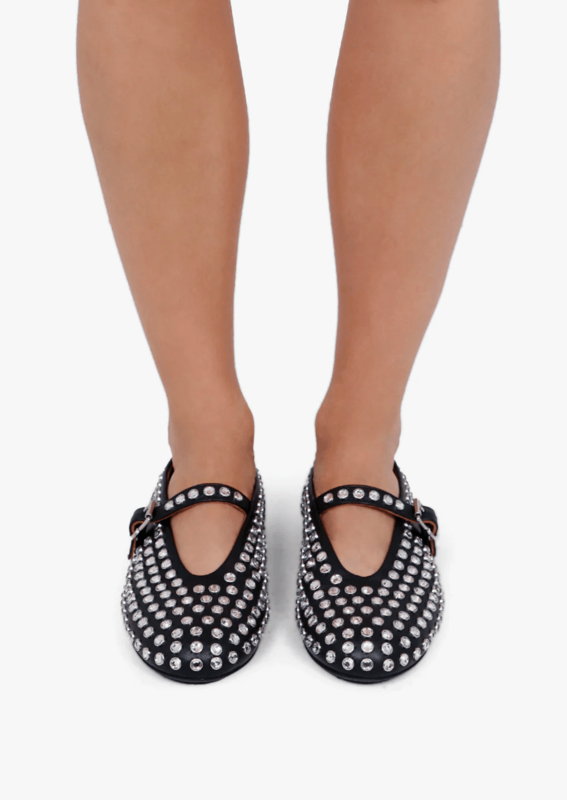 ALAÏA STUD BALLERINA STRAP mary janes