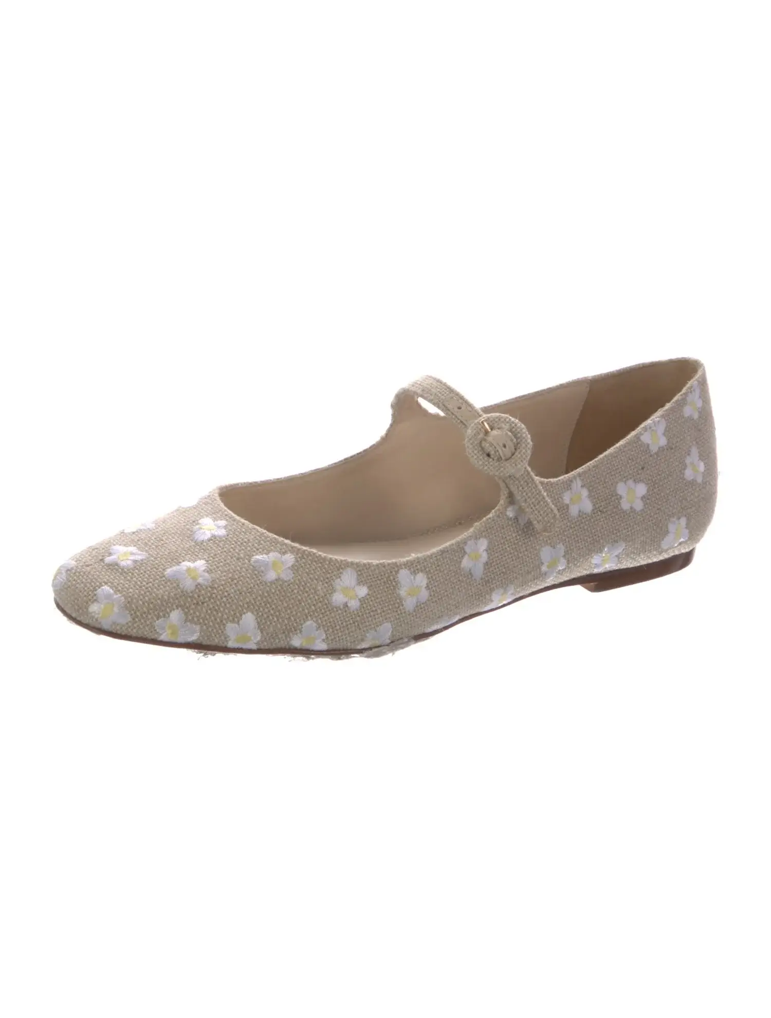 Larroude canvas printed Mary Jane flats