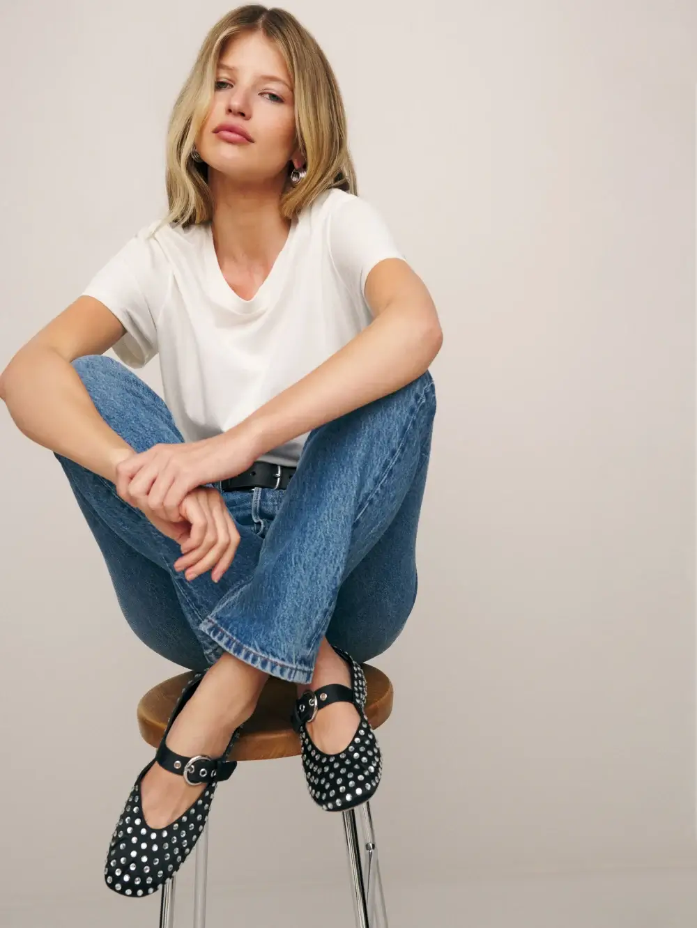 Reformation Bethany Mary Jane flats