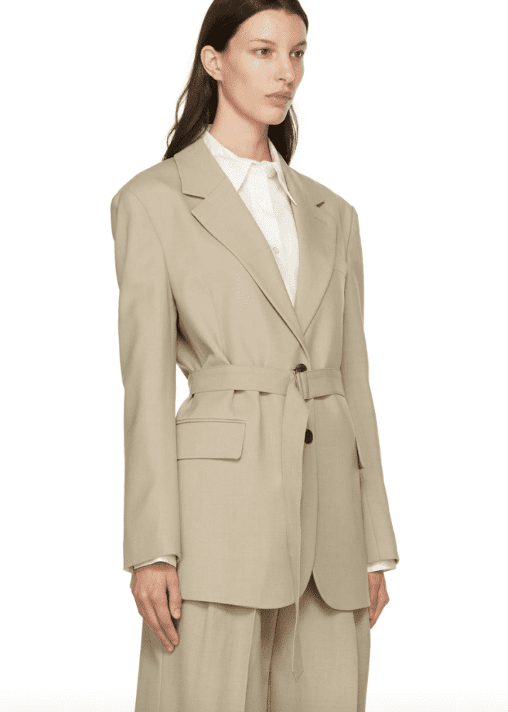 Blossom Beige Wool Mille Blazer 