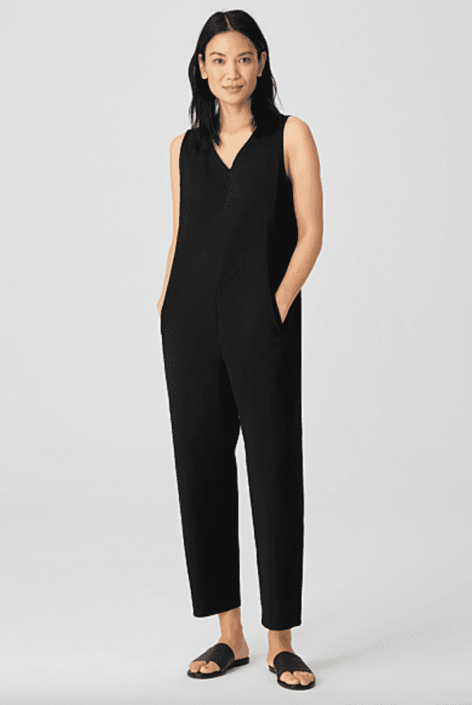 Eileen Fisher ORGANIC COTTON PONTE LANTERN JUMPSUIT