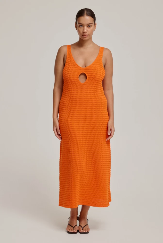Venroy Crochet Knit Slip Dress