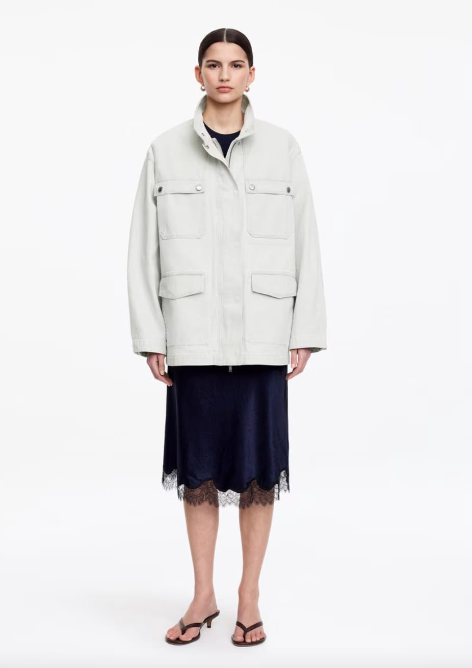Arket off white funnel neck jacket