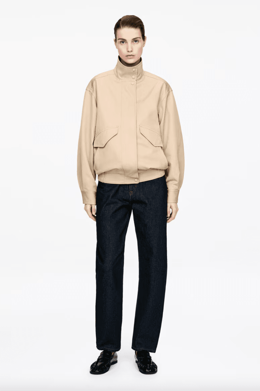 Arket beige harrington bomber jacket