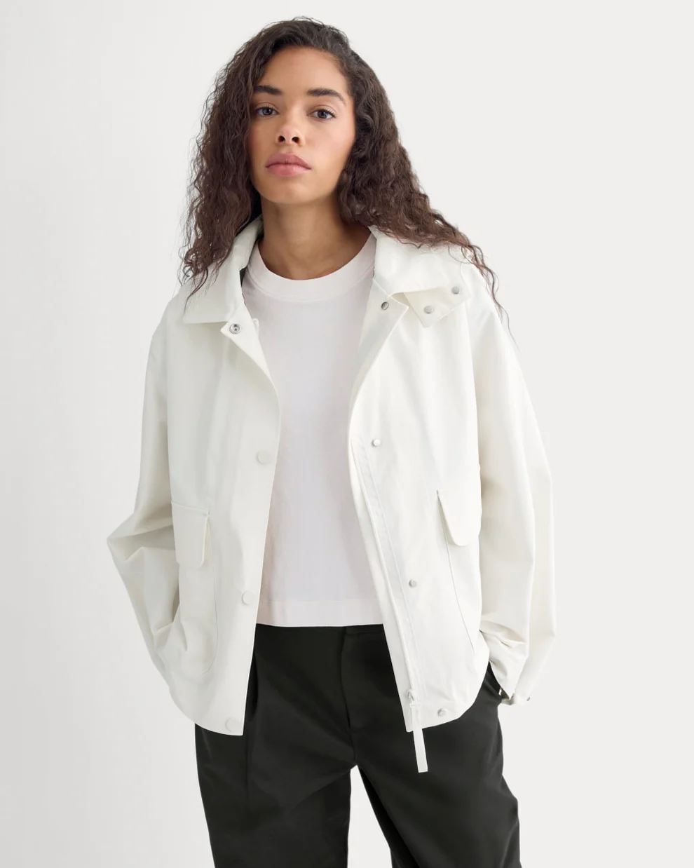 Everlane  white Recycled nylon barrel jacket