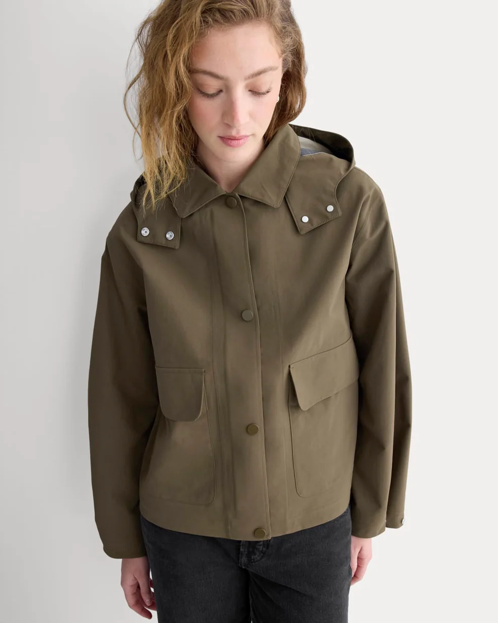 Everlane olive barrel jacket
