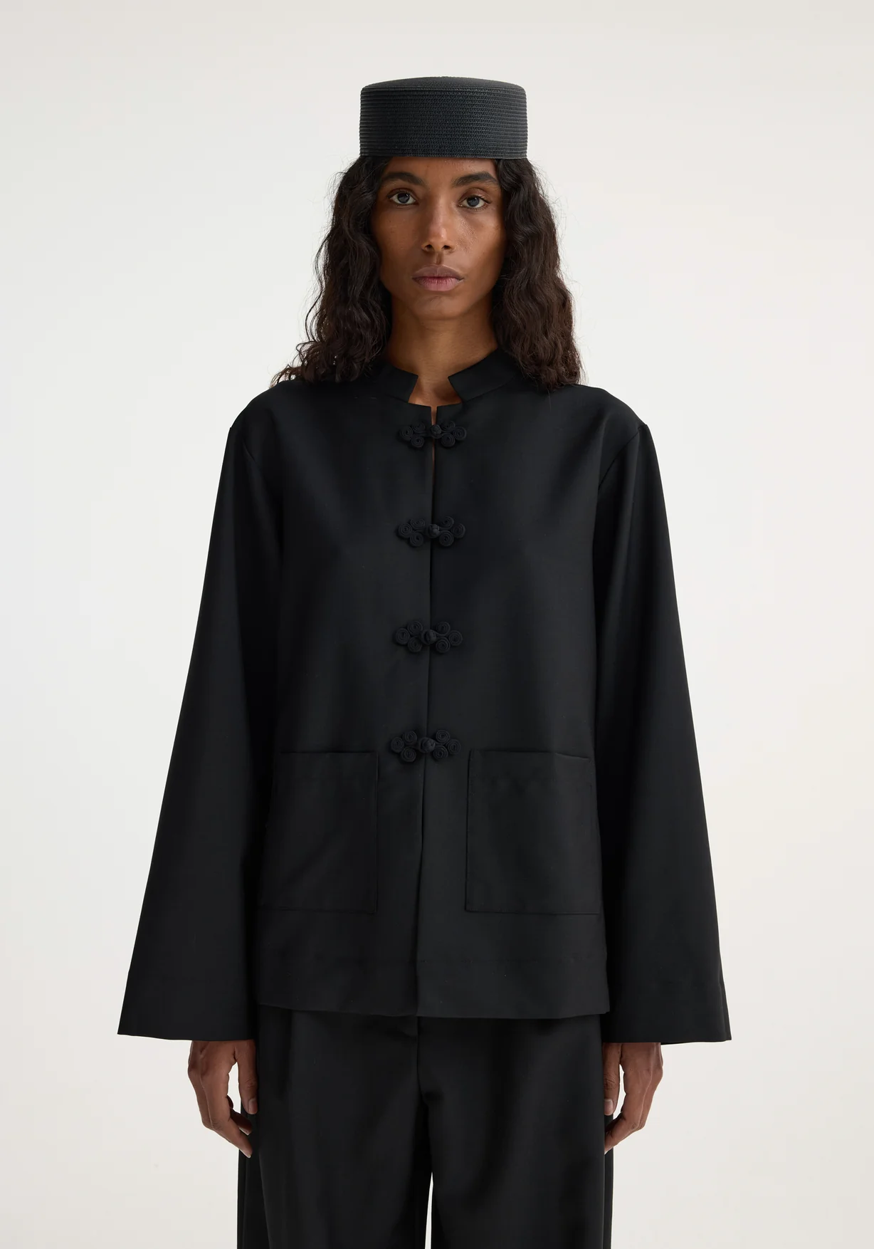 Rohe black wool pankou jacket