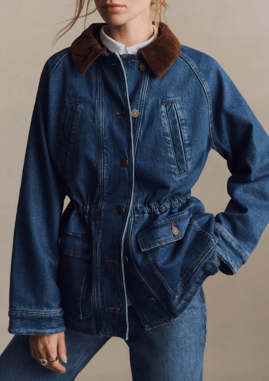 Sezane edgard blue denim jacket
