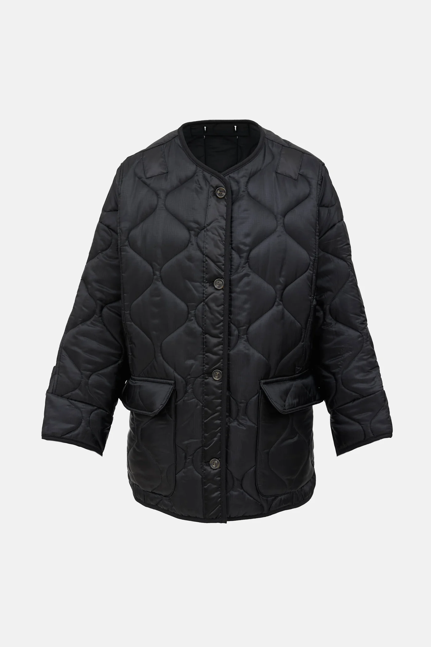 The Frankie Shop black teddy quilted jacket