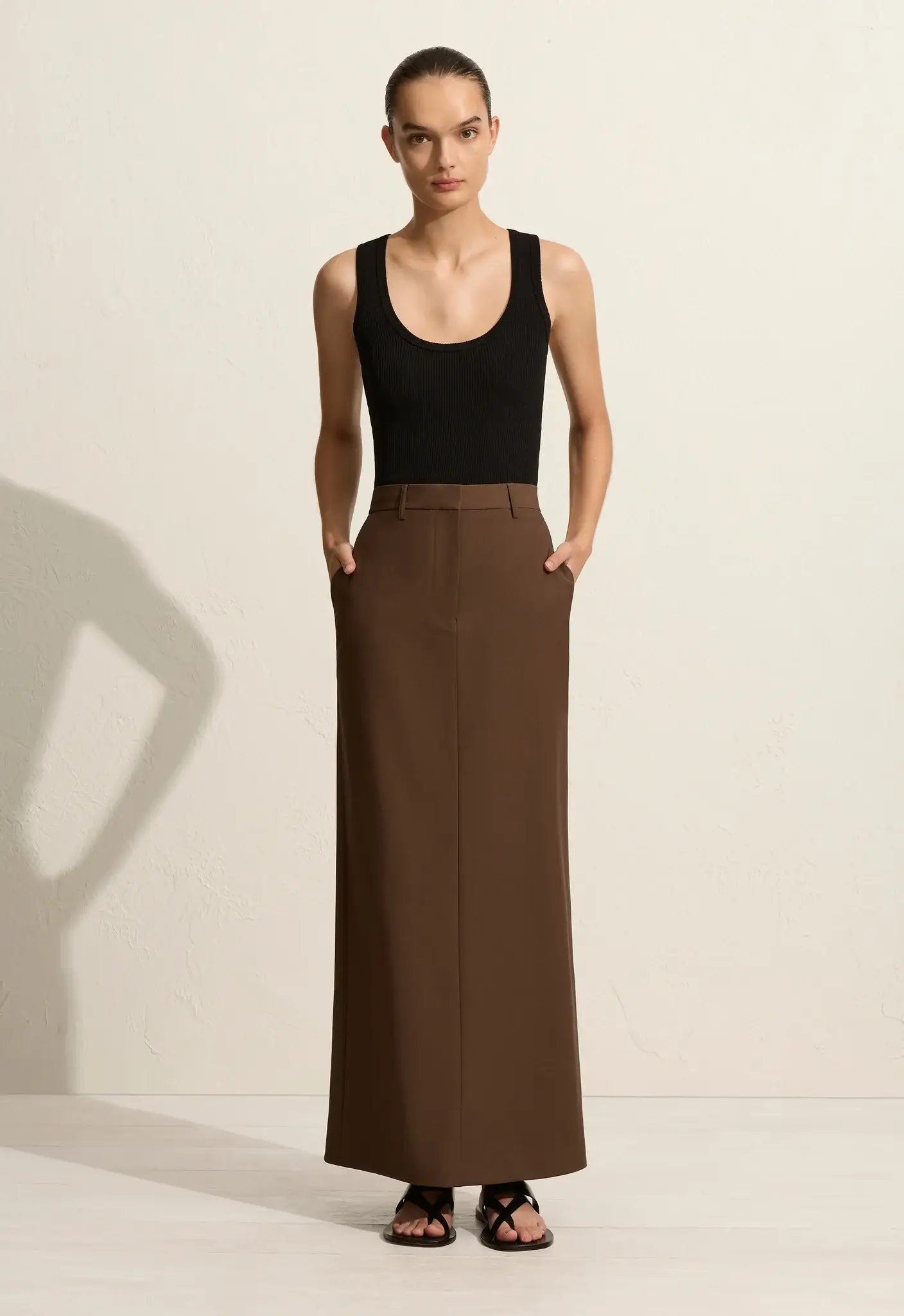 Matteau relaxed tailored maxi pencil skirt