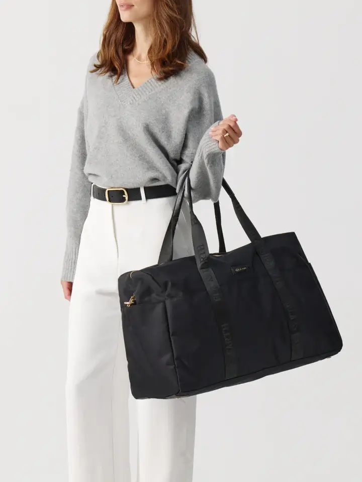 Ela and Earth black weekender bag