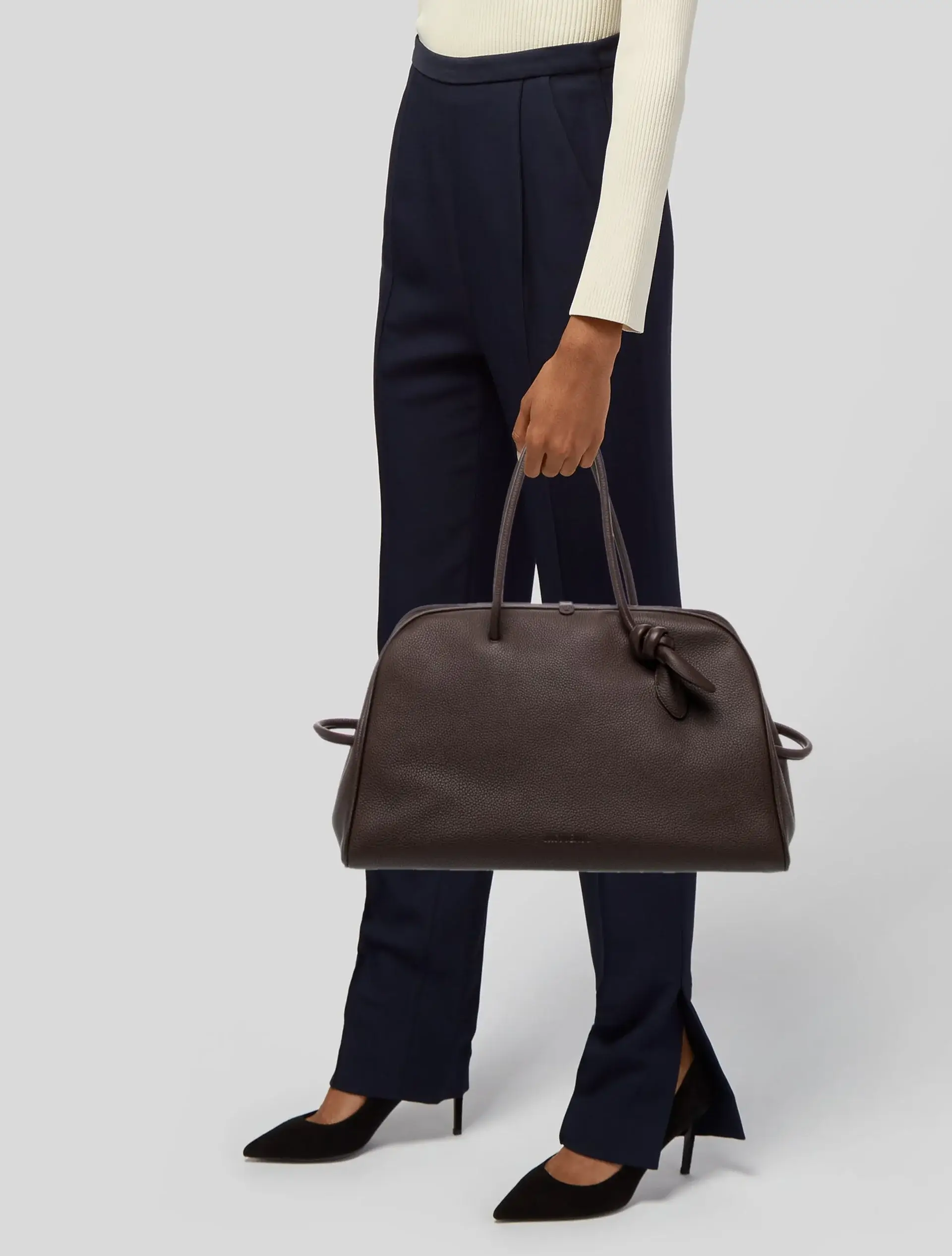 Jacquemus brown leather tote bag