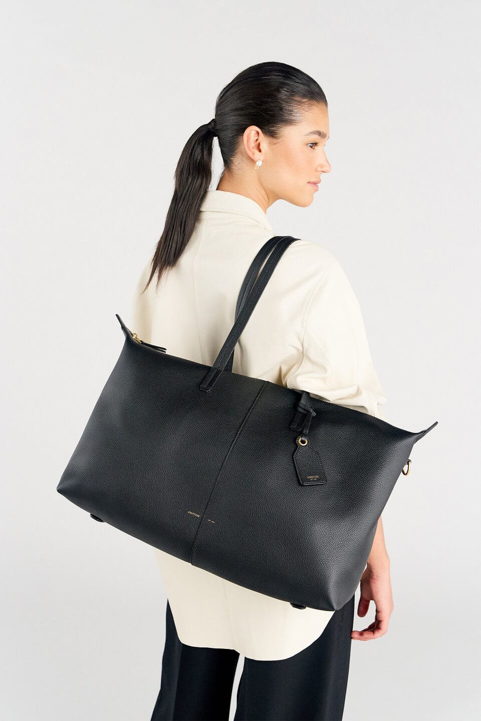 Oroton black Lilly Weekender travel tote bag