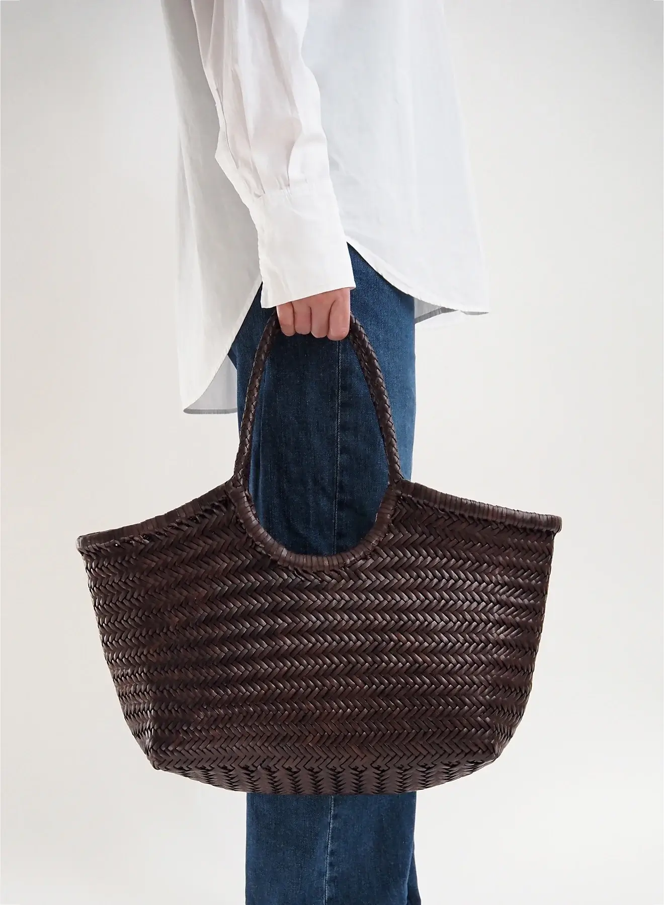 Dragon Diffusion braided leather Nantucket big brown tote bag