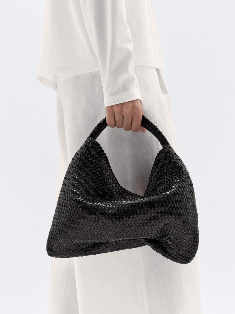 Massimo Dutti braided leather bag