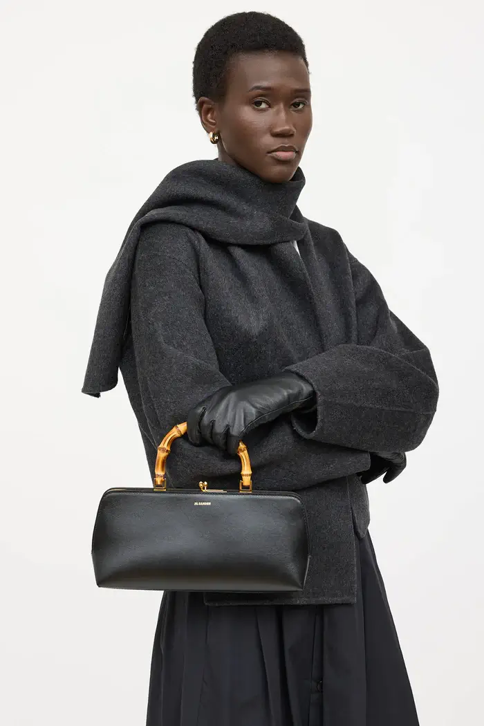 Jil Sander  black Goji Bamboo Handle bag
