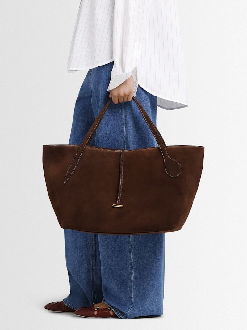 Liffner brown suede tote bag
