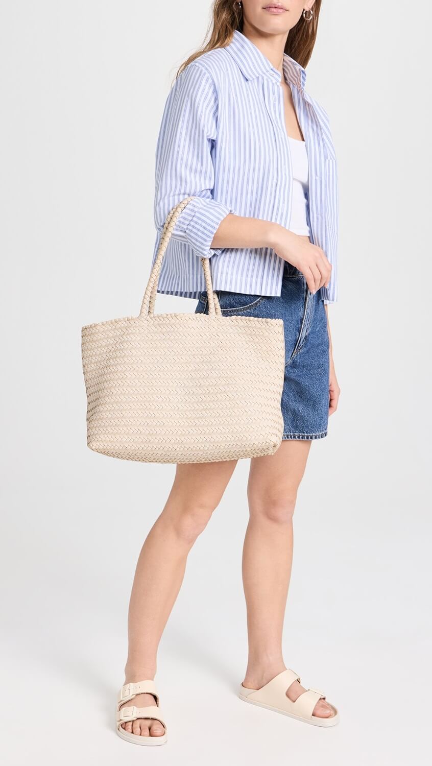 Madewell transport early weekend woven leather tote bag