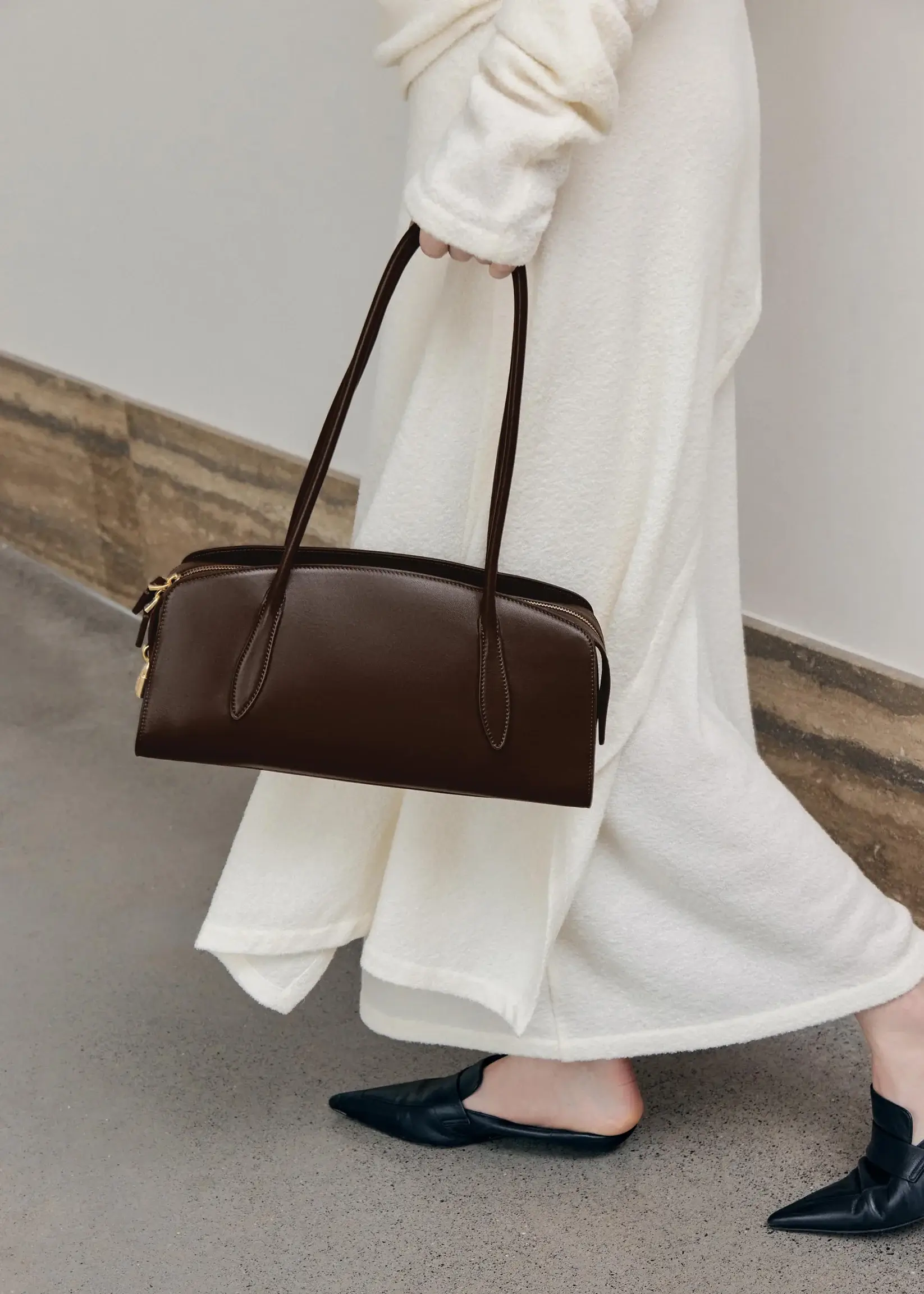 Parisa Wang Gabrielle east west brown shoulder bag