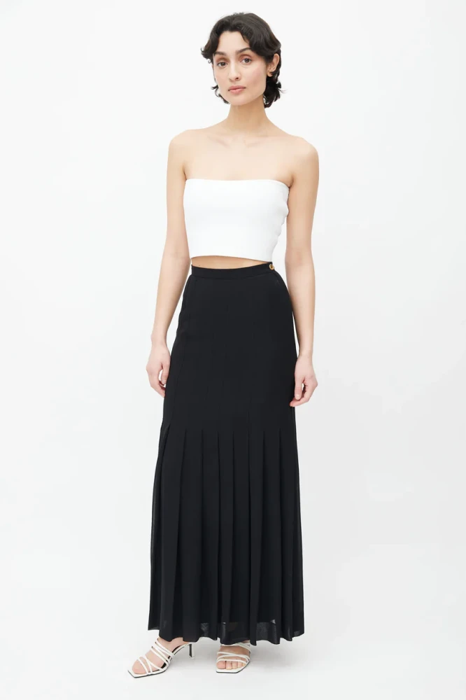 Chanel vintage pleated maxi skirt