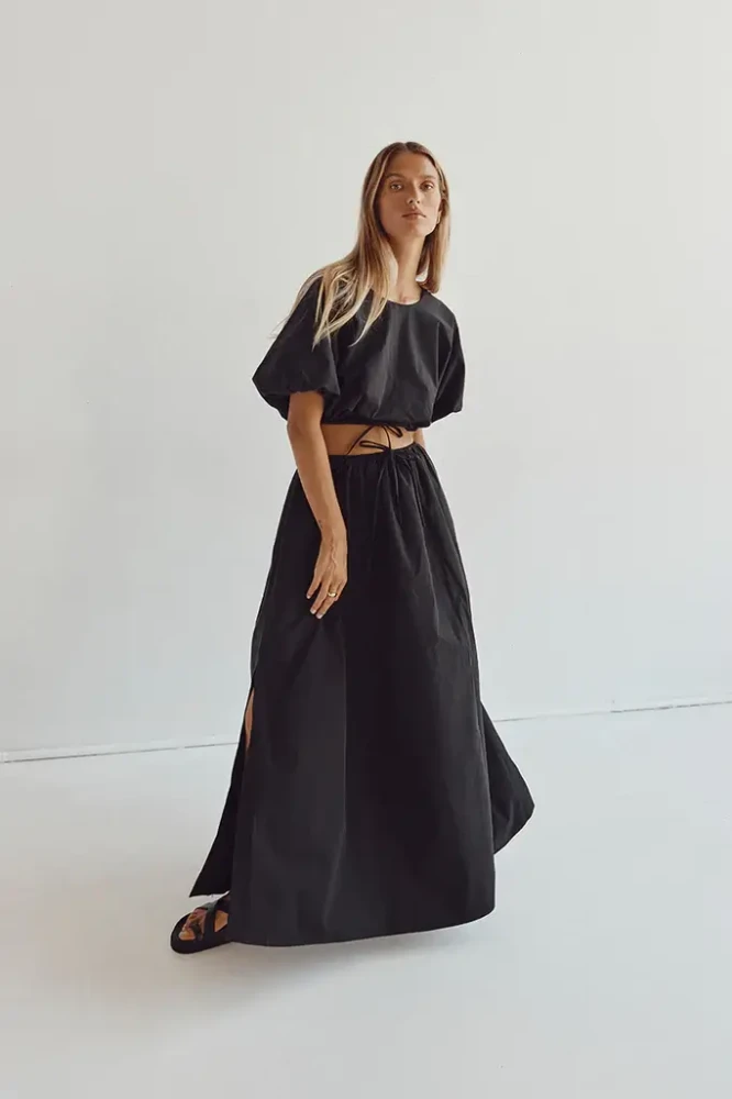 Dissh ella black maxi skirt