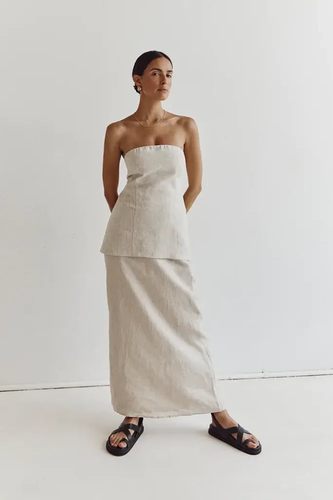 Dissh linen maxi skirt