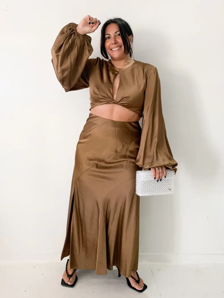 Significant Other mimi maxi slip skirt