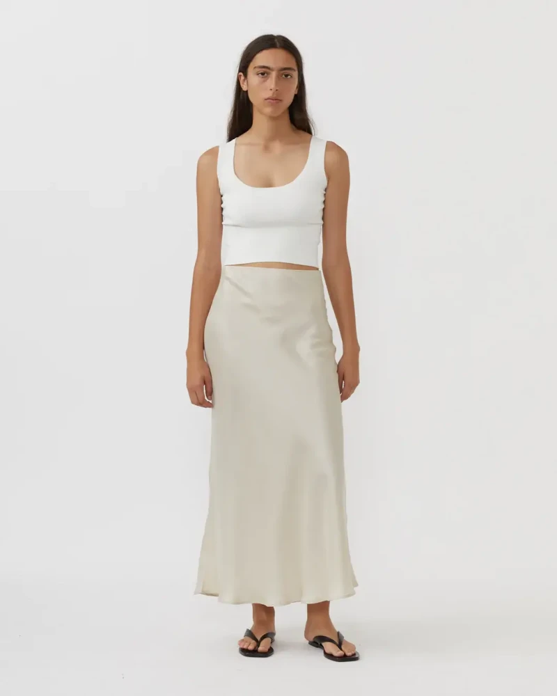 Silk Laundry silk slip maxi skirt