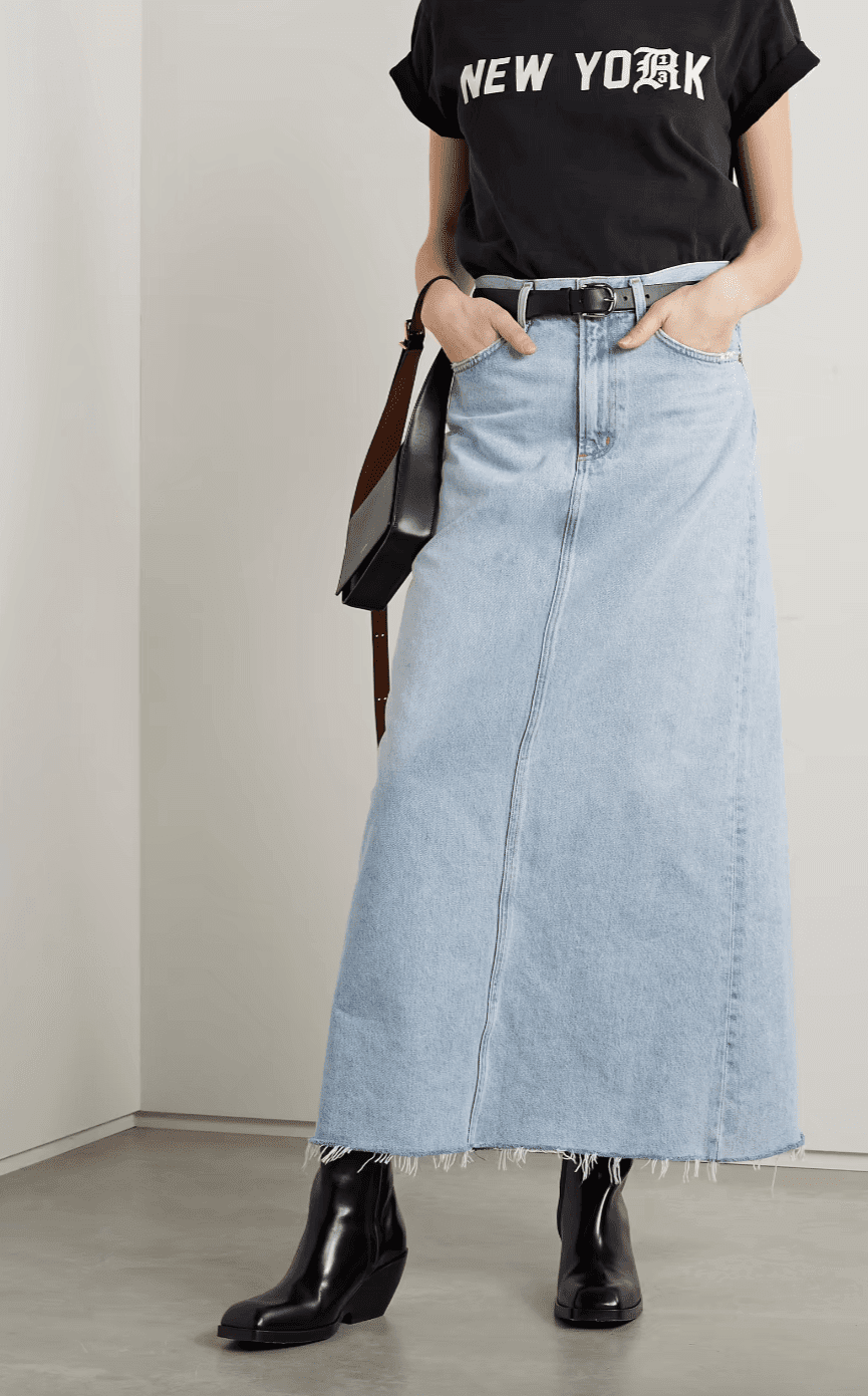 Agolde maxi denim skirt