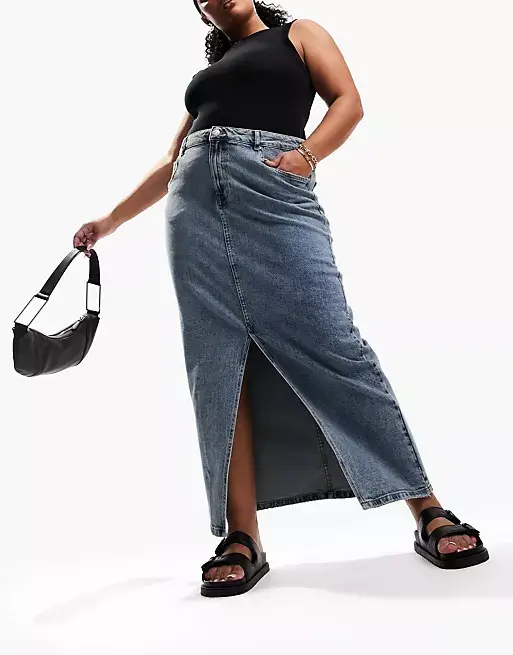 ASOS black denim skirt