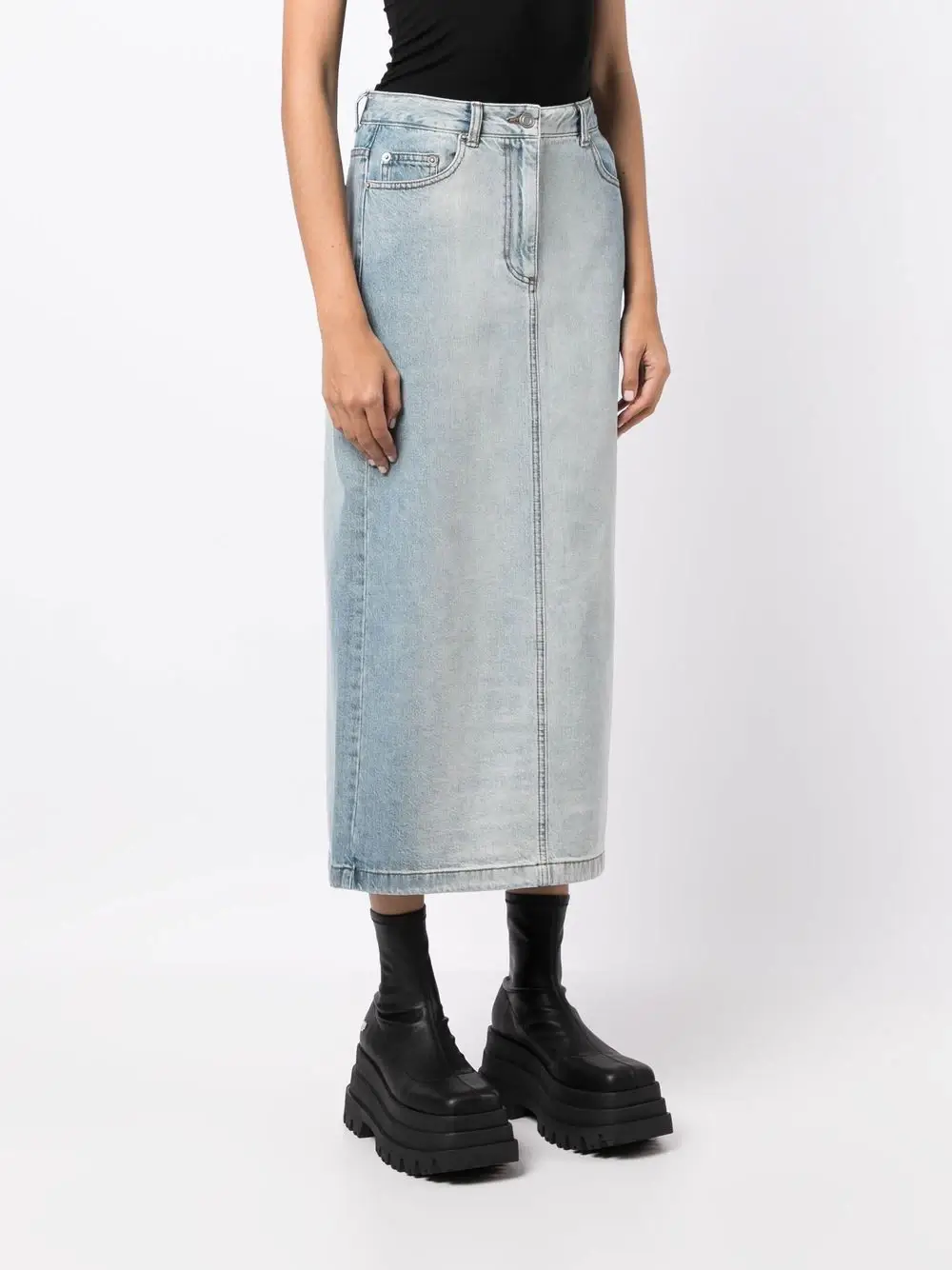 Juun.J  midi denim skirt