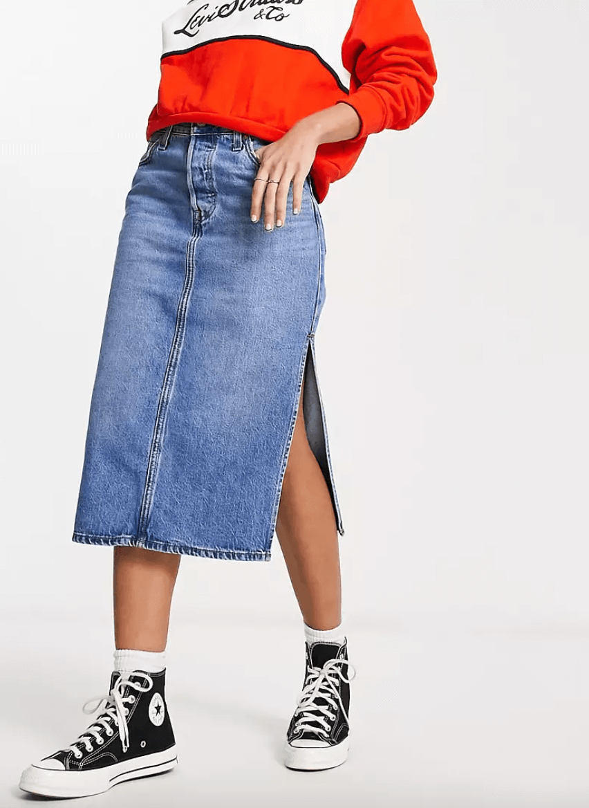 Levi's midi denim skirt