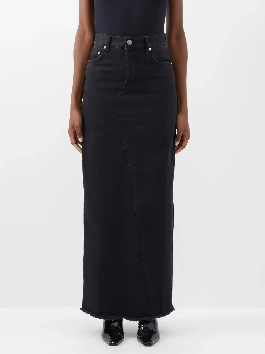 Raey black maxi denim skirt