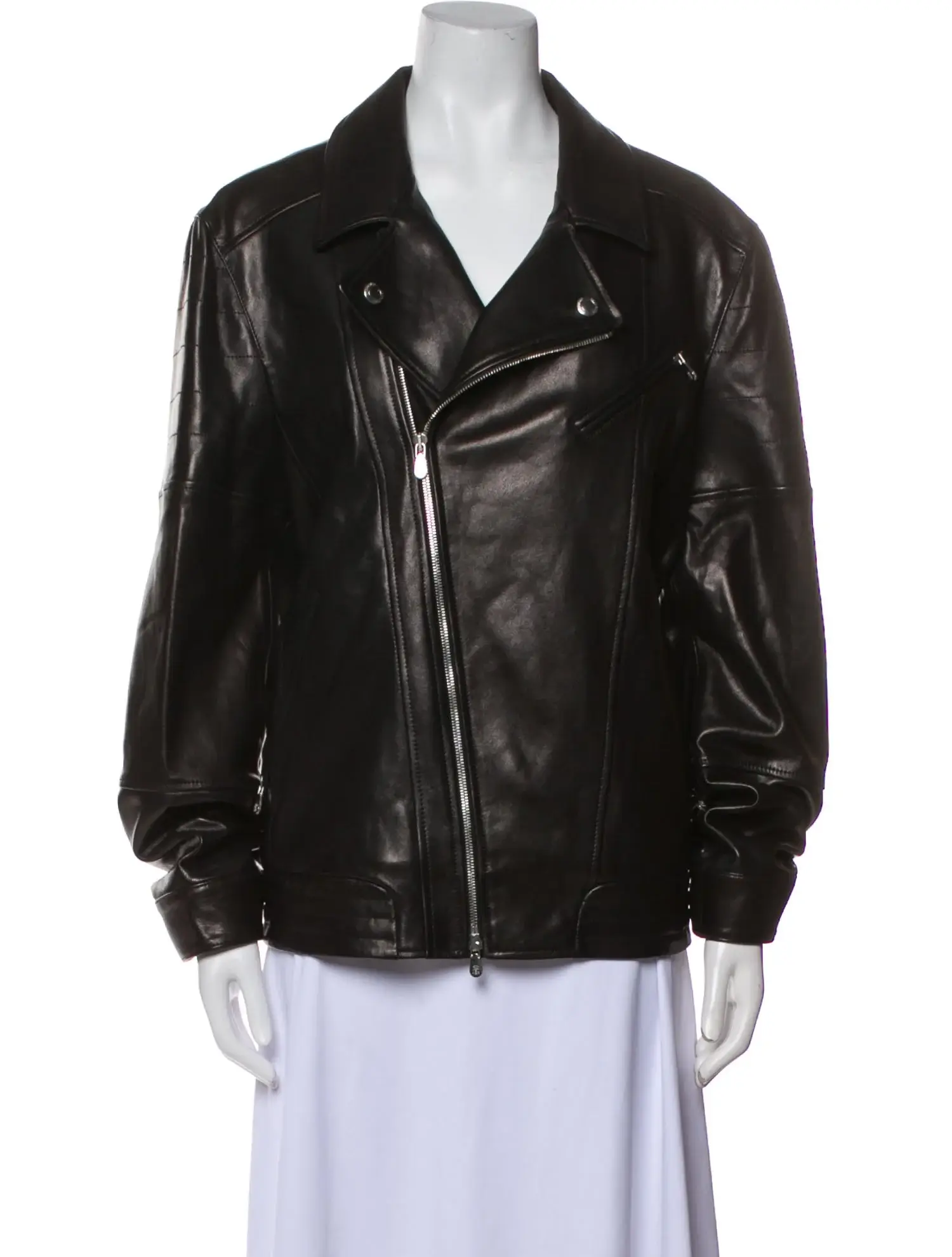 Brunello Cucinelli leather biker jacket