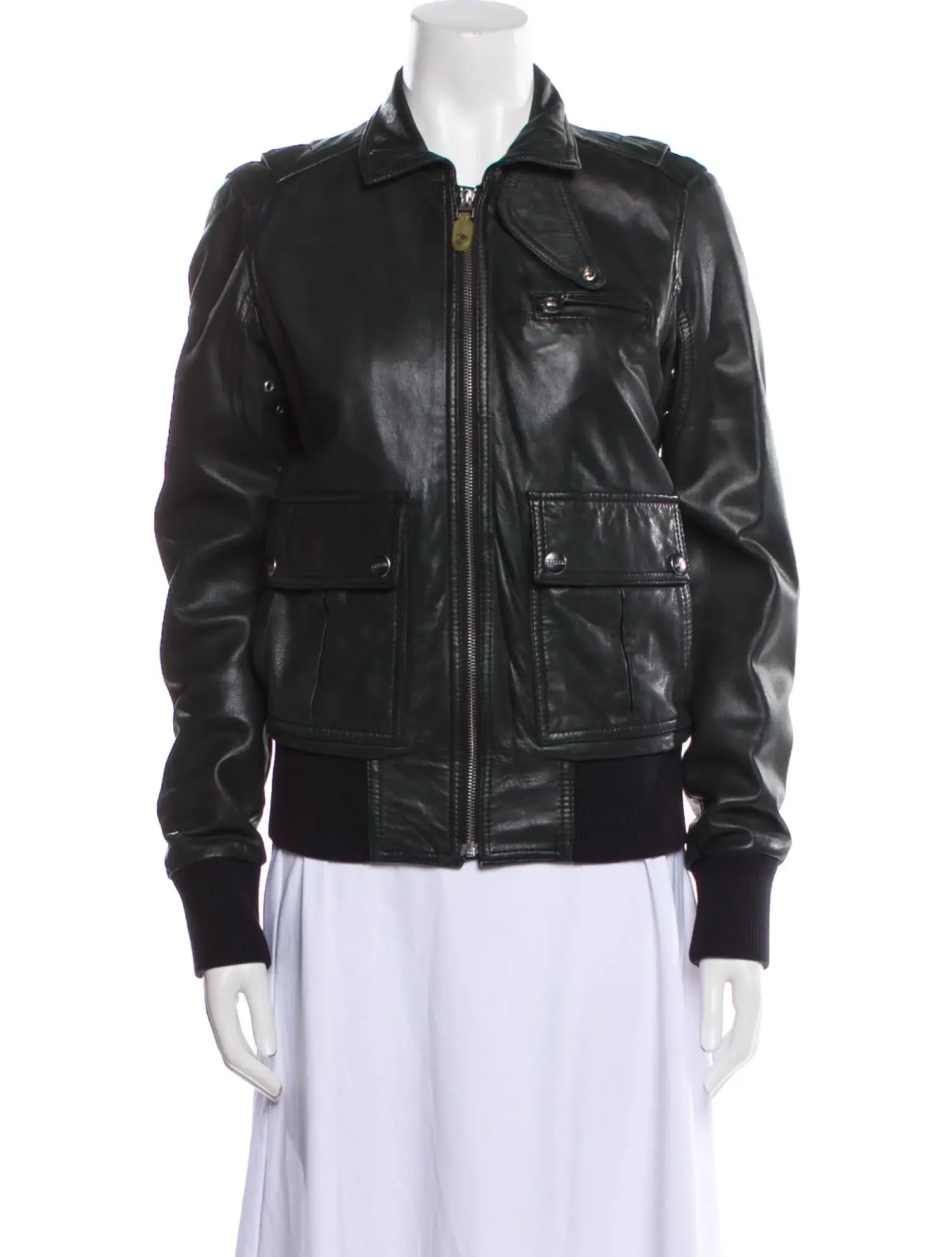 Diesel lamb leather bomber jacket