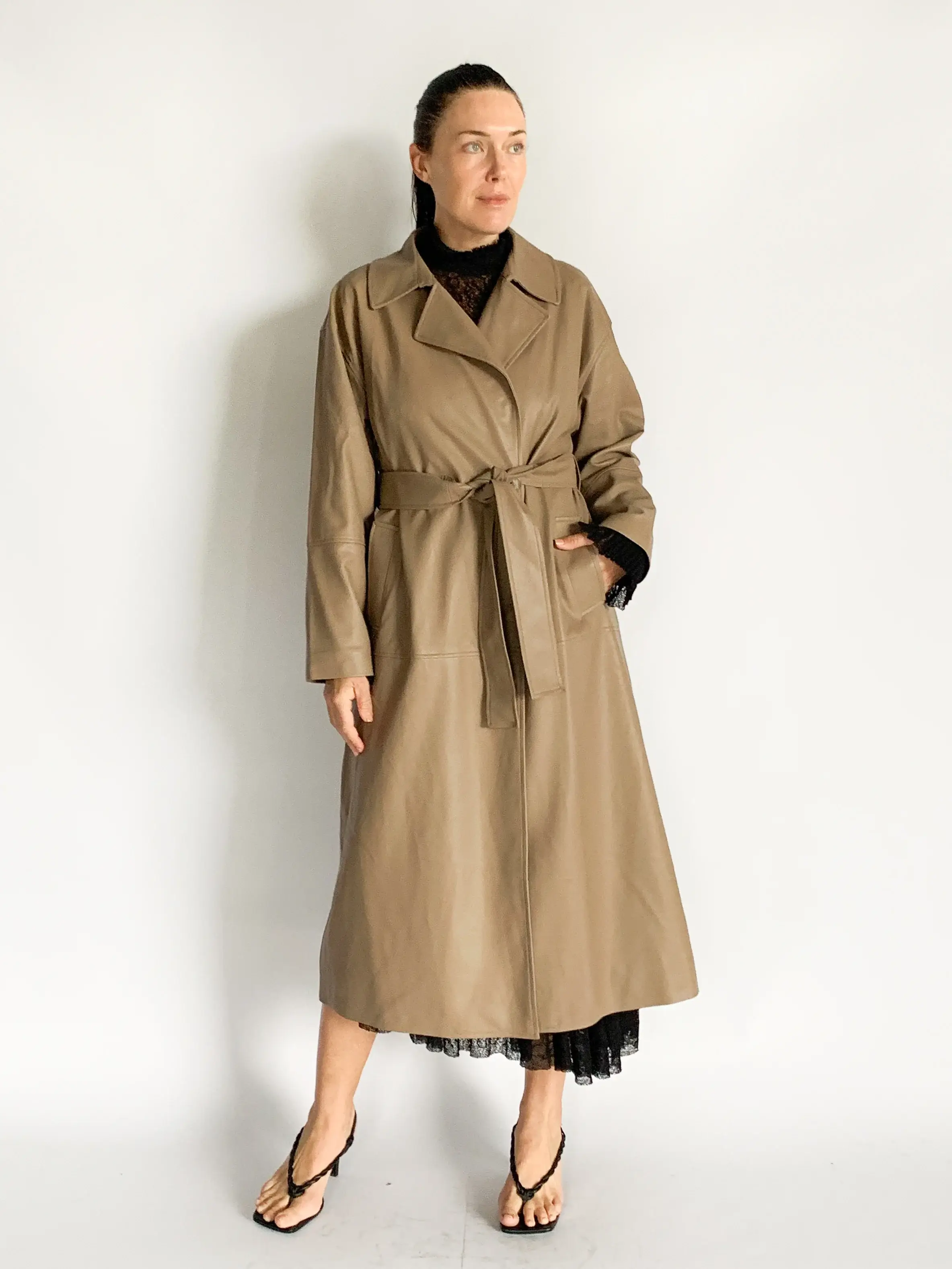 Elka Collective Bamford Vegan leather trench coat