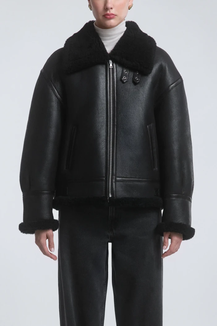 Nour Hammour Portia black leather jacket