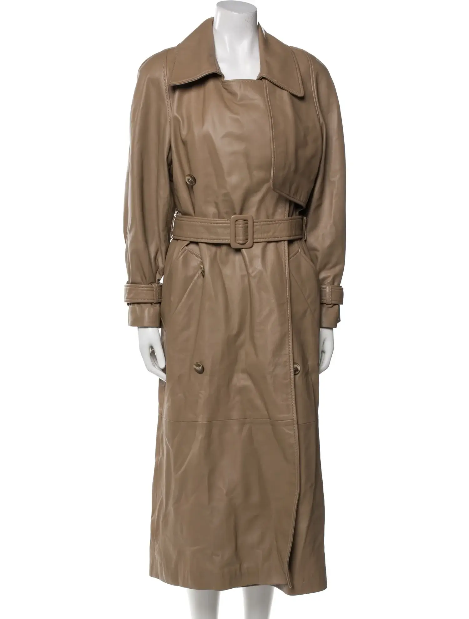 Nour Hammour leather trench coat
