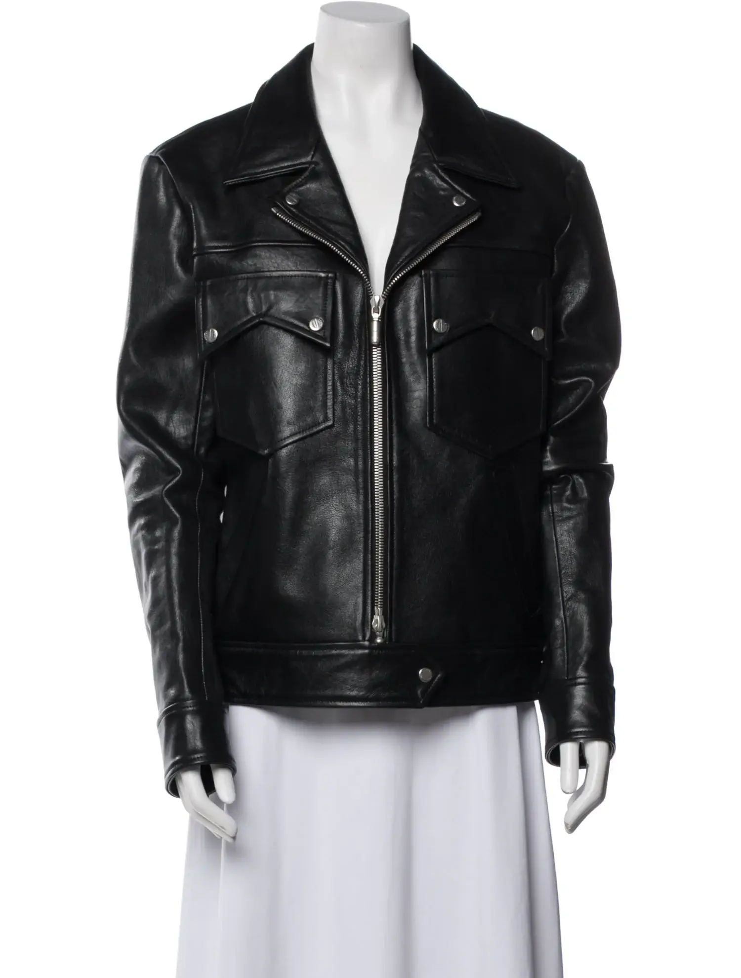 Rhude black leather biker jacket