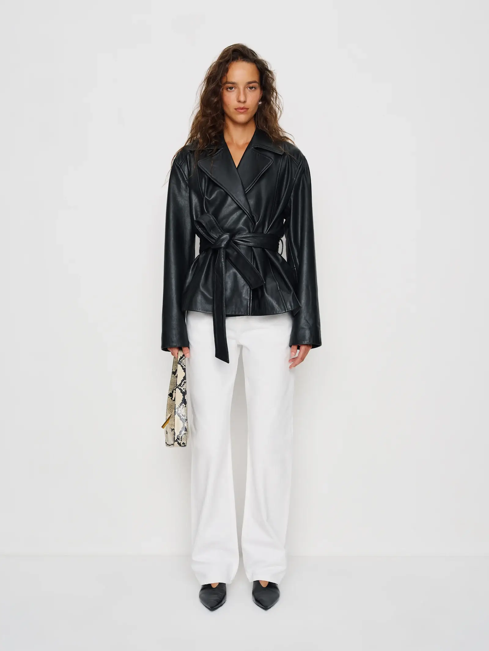 Reformation veda janden cropped leather jacket