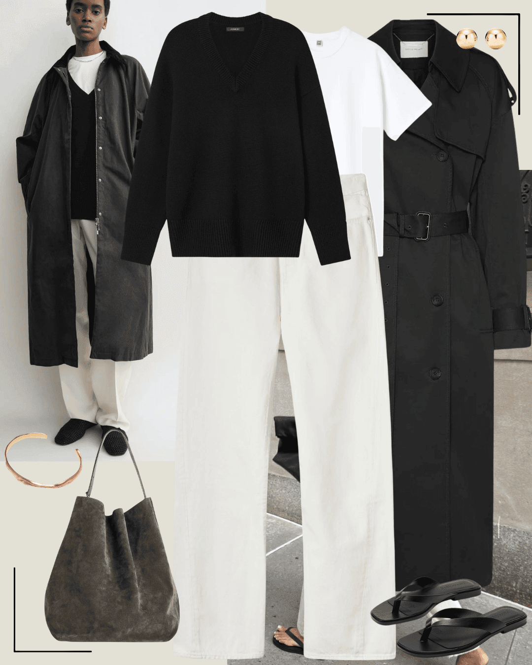 Minimalist spring autumn outfit