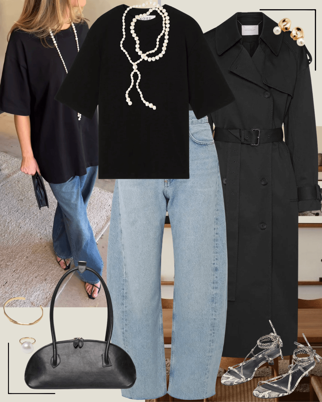 Minimalist spring autumn outfit